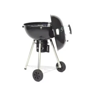 18.5 Inch Portable BBQ Grill Black Kettle Outdoor Barbecue with Wheels 2-In-1 Charcoal Grill for Camping Picnics