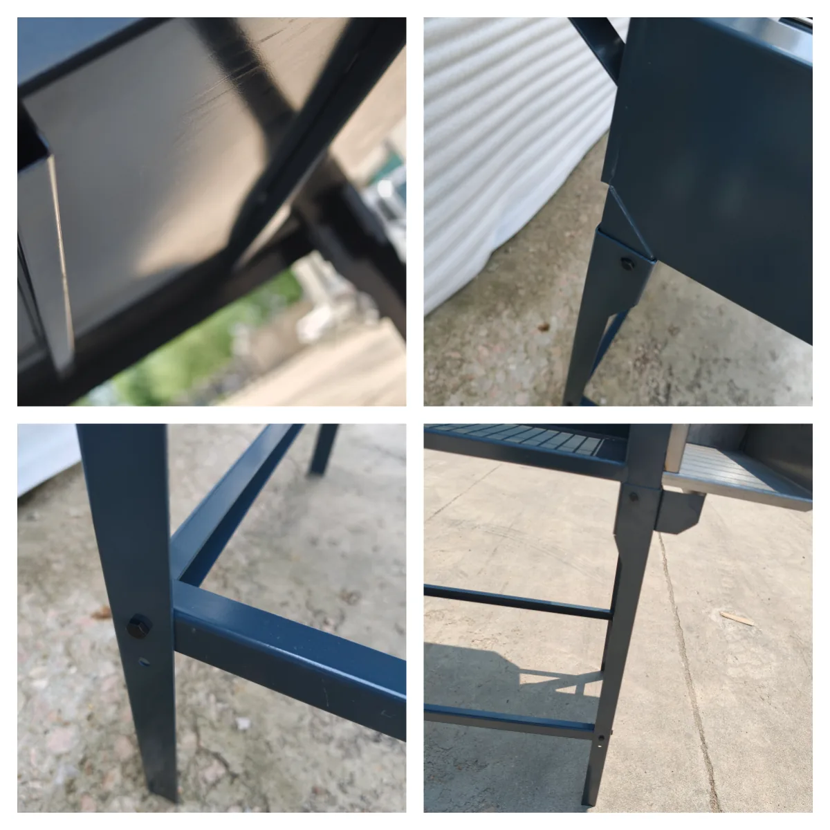 Chulenguito BBQ grill heavy gauge welded steel frame construction detail